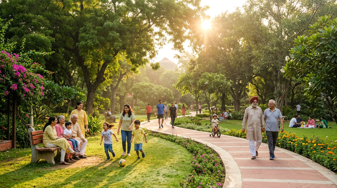 Parks, Playgrounds & Green Spaces in CR Park, Delhi